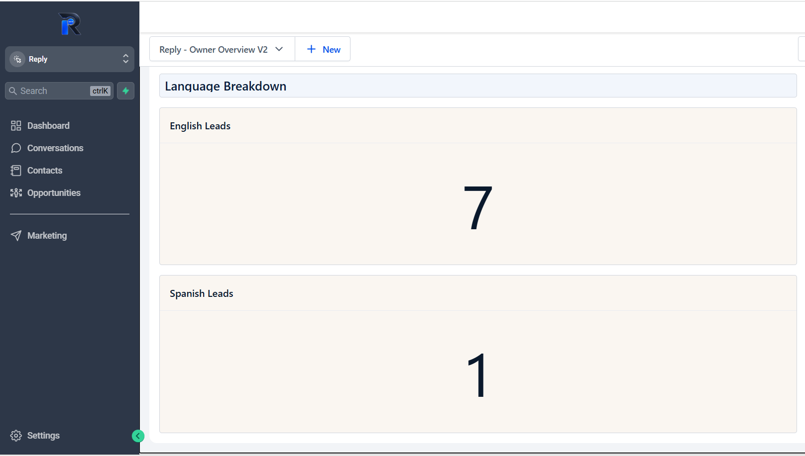 Reply Client Portal language breakdown